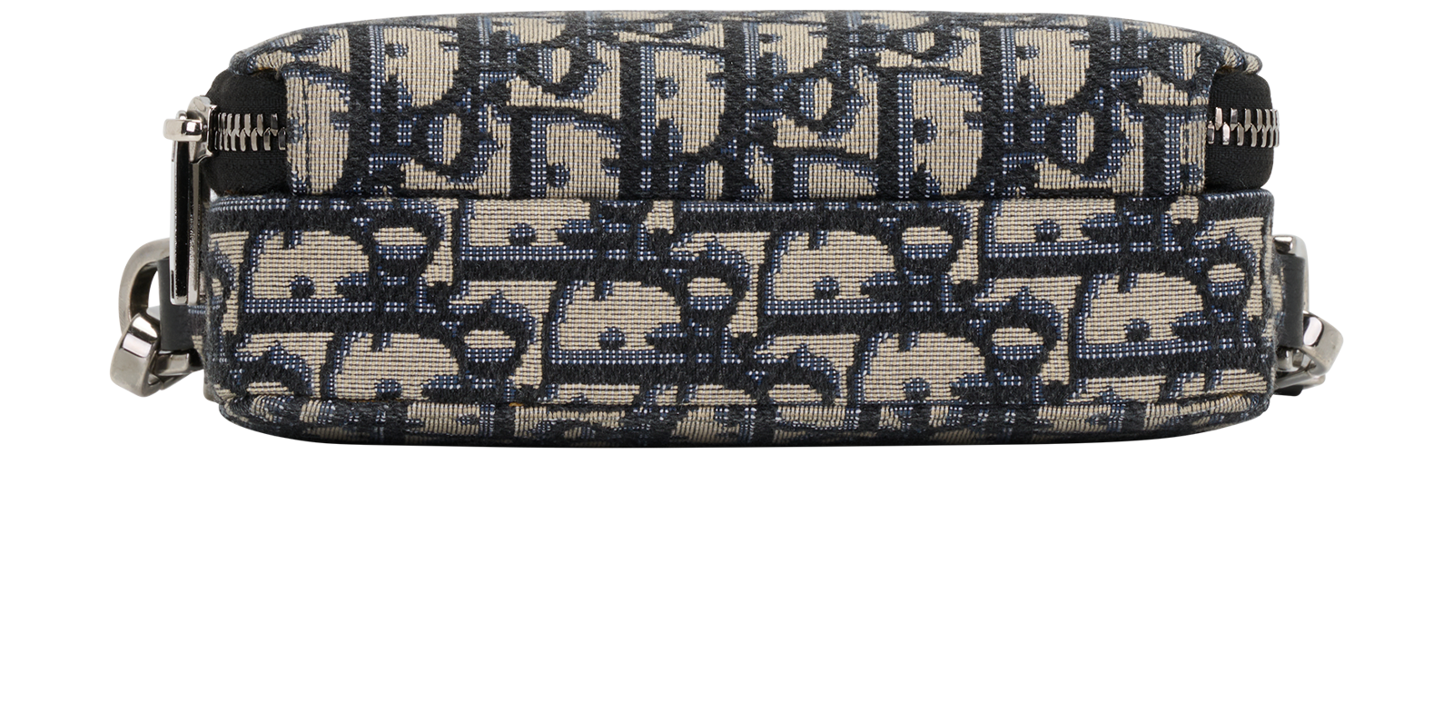 Oblique Jacquard Zipped Pouch, &pound;950, Handbags, Beige/Black, Canvas, Top view